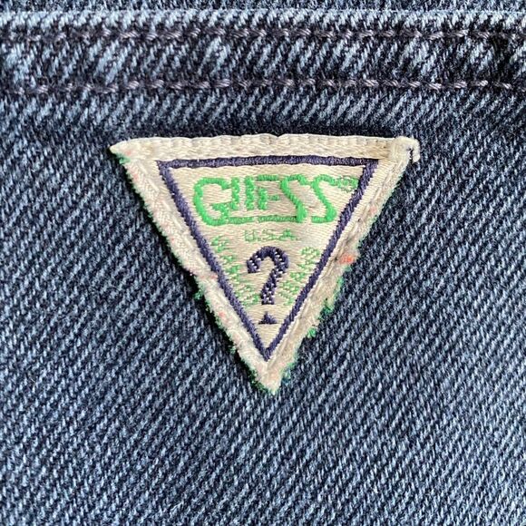 Vintage Guess Jeans Hemmed Mens Size 34 Green Logo - Picture 3 of 8